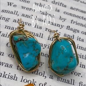 Alquimia Gold and Blue Earrings Elegant Jewelry